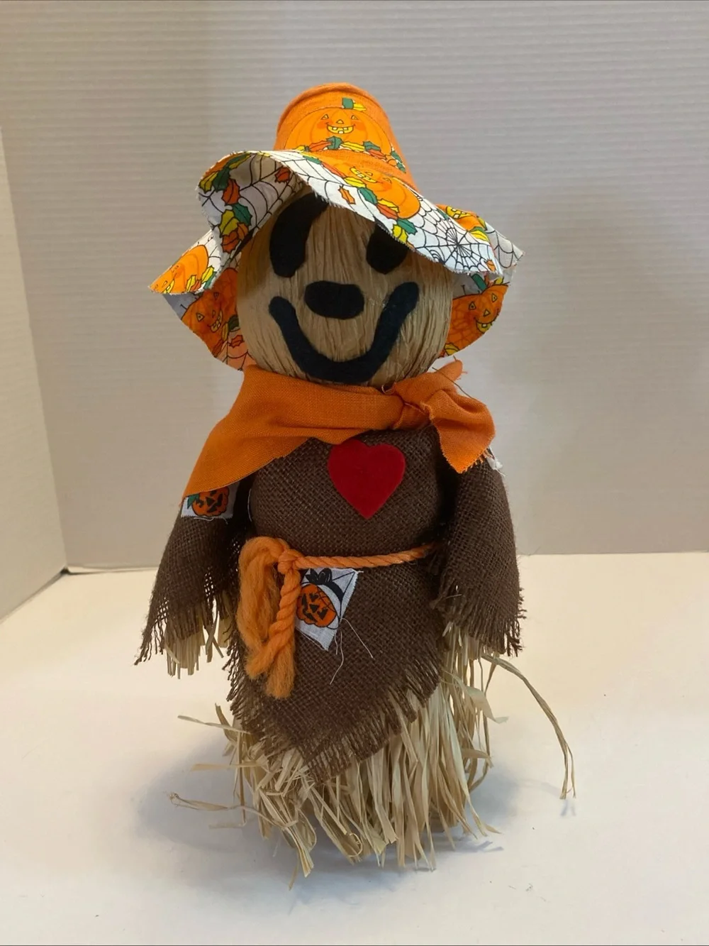 Scarecrow Harvest Decor Fabric Tabletop Decoration Fall Thanksgiving Straw